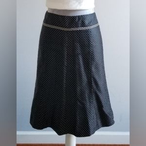 Ann Taylor • Black and White Polka Dot Silk Skirt